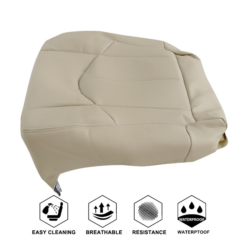 NLQR Front Driver Bottom Replacement Seat Cover Microfiber Leather Tan