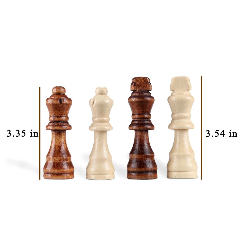 62 Pieces Wooden Checker Pieces & Chess Pieces 2 in