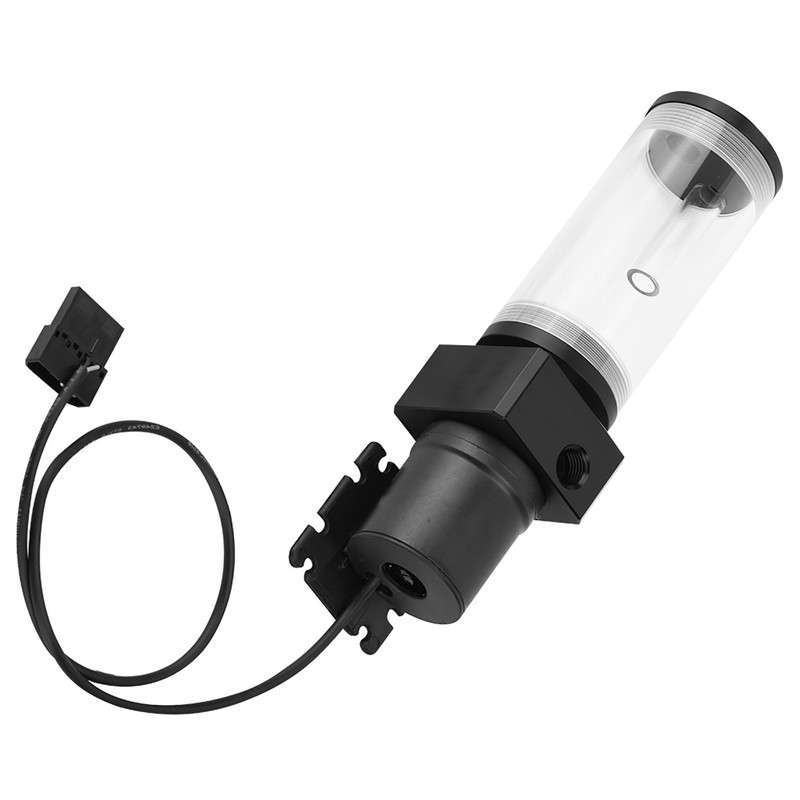 Acrylic Computer DIY Water Cooling Tank Cylinder Reservoir 19W Pump