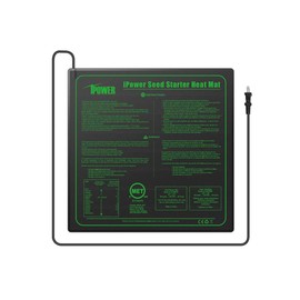 iPower GLHTMTM-A 20" x 20" Waterproof Durable Seedling Heat Mat Warm Hydroponic Plant for Indoor Gardening Germination Starting, black