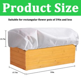 DECOHS 3 Pcs Rectangular Winter Plant Freeze Protection Cover- 59" x 17.7" x 15.7" Balcony Plant Box Cover- Planter Frost Covers Bags Wraps Blanket for Winter Balcony Plant Flower Boxes