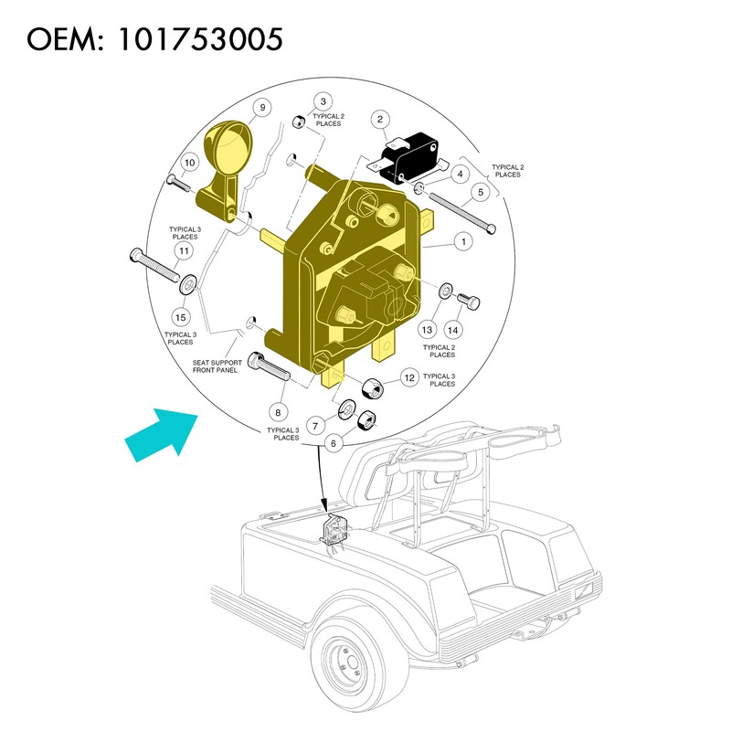 10L0L Golf Cart Forward and Reverse Switch with Handle Fits