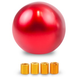 YESHMA Universal Shift Knob Ball Gear Knob MT Car AT Car Shift Lever Ball Shape Round Diameter 47mm 4pcs With Adapter M12x1.25 M10x1.5 M10x1.25 M8x1.25 Gear Knob Aluminum Alloy Red