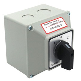 Interruptor de cambio rotatorio 40A con CAJA, 660V 3 Posición 2 Fase 8 Terminales, 2 vías 2NO 2NC Interruptor selector universal con terminales de horquilla amarillos IP65 CE 26-40/D202.2D