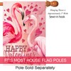 Morigins Happy Valentine's Day Decorative Love Heart Flamingo House Flag