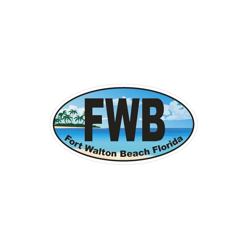 FWB Fort Walton Beach Florida Oval Bumper Sticker D1125