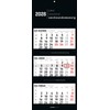 3-Monatskalender Black 2026 - Büro-Kalender 33x20 cm (geschlossen), 33x80 cm