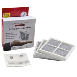LT120F Perfect Fit No Carbon Powder 3 Pack Air Filter, 6 Month Replacement Fridge Fresh Air System - Compatible Models: LG LT120F, Kenmore Elite 469918, ADQ73214404