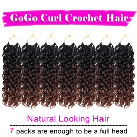 7 Packs GoGo Curl Crochet Hair 10 Inch Short Curly Crochet Hair for Women Beach Curl Water Wave Deep Twist Crochet Braids Synthetic Braiding Hair Extensions (10 Inch,T1B/4/30)