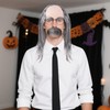 Rthjsfj Old Man Costume Kit- Grandpa Curly Wig, Wig Cap,