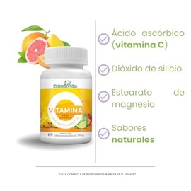 Vitamina C 500mg Tabletas Masticables, 60 Tabletas