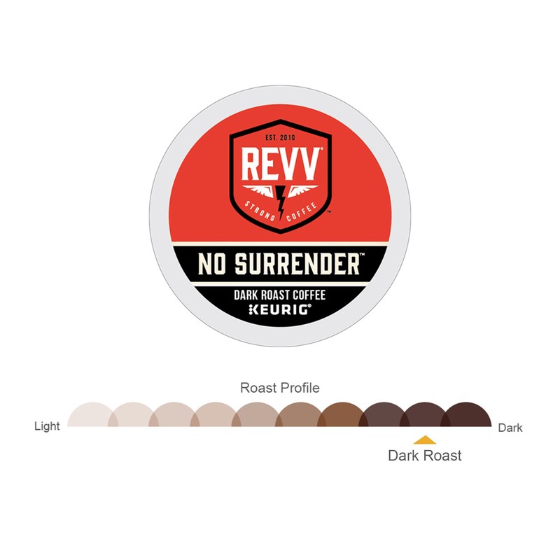 REVV No Surrender, Single-Serve Keurig K-Cup Pods, Dark Roast Coffee,