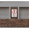 5mph private road speed limit sign- 1.2mm Rigid plastic high-visibility