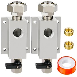 HOOTSUM 2 Packs Compressed Air Outlet Kit for 3/4 Inch Tubing System with 1/2 Inch NPT Outlet Port, Equipped with Straight Air Piping Fittings and Ball Valve