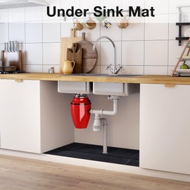 Black Shelf Liner for Under Sink, Strong Grip Non-Slip, 5 mm Thick, 24 × 68 Inch, Easy to Cut Kitchen Cabinet Liner for Tools Drawer