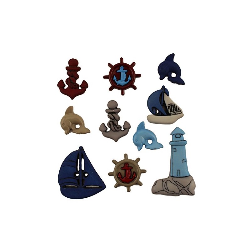 Buttons Galore - Juego de 6 botones náuticos surtidos para