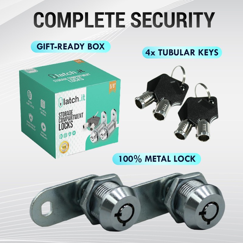 Latch.IT 5/8” RV Storage Locks | 2-Pack RV Compartment Locks