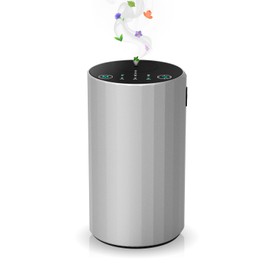 Waterless Essential Oil Diffuser Aromatherapy Scent Diffusers for Home Large Room, Bedroom, Car, Office, Desk, Battery Operated Mini Portable Air Freshener (Silvery)