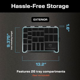 Evolution Fishing BallistiX Terminal Tackle Tray - Waterproof, Anti-Corrosion, One Hand Latch, Clear Lid, Lure Box, Tackle Storage