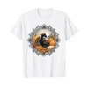 Dragon Reading Books with Fall Pumpkin Fantasy Theme T-Shirt