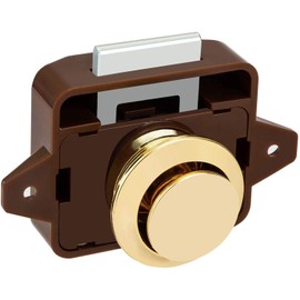 POFET Push Button Cabinet Door Catch Lock Caravan Motorhome Camper Latch Cupboard Gold Knob