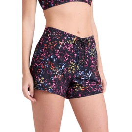 Animal Aurora Womens Printed Mini Boardshort - Quick Drying Bottoms with Adjustable Waist - for Summer, Swimming & Beach Sports Jet Black Women's Size 14