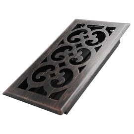 Howeall 4x8 Inches Heavy Duty WalkORBle Floor Register Easy Adjust Air Supply Lever Floor Vents - Charlotte Design - Vent Cover for Home Floor - Oil Rubbed Bronze