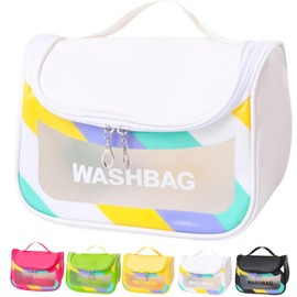 Cosmetic Bag, Makeup Organiser Travel Essentials Bag, Toiletry Bag for Women, Girl´s Hair Accessories Storage, Portable, Waterproof wash bag, Skincare bag. (White)