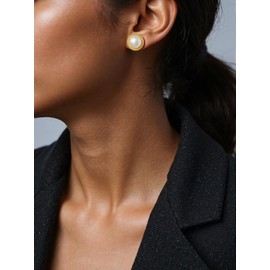 18K Gold Pearl Earrings for Women, Set Earrings, Gift for Mom Daughter Sister, Anniversary Birthday Gift, Lightweight Hypoallergenic Jewelry