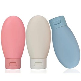 Travel Empty Bottle Set, 3pcs Squeeze Lotion Containers for Shampoo Face Lotion Body Lotion, Empty Plastic Squeeze Bottles for Travel Journey Trips - Specification: 60ml, Color: Beige + Blue + Pink