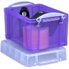 Really Useful Box Plastic Storage Box 3 Litre Tranparent Purple