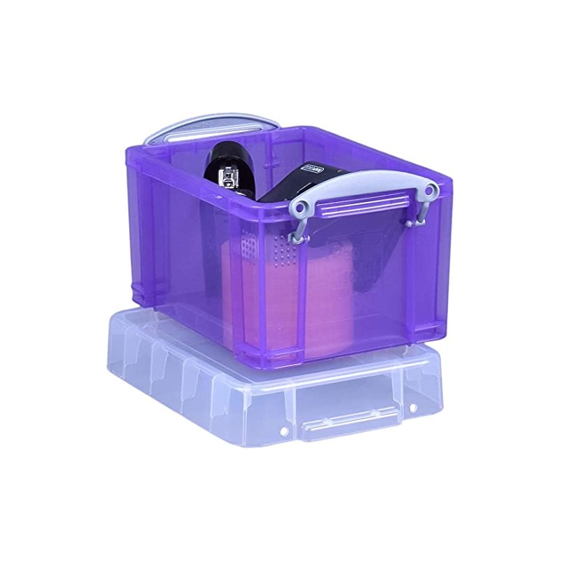 Really Useful Box Plastic Storage Box 3 Litre Tranparent Purple