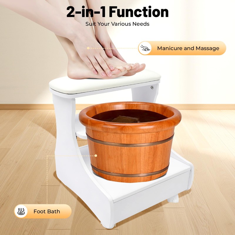 Lidhujnk Foot Bath Stool, Portable Footbath Stool with 4 Universal
