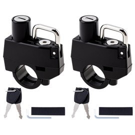 Windance 2 Pack Motorcycle Helmet Lock, Helmet Holder Hook for 7/8" 22mm Handlebar, Anti Theft Security Lock for Motorbike Bike Frame Tube Bumper Luggage Rack (Keyed Alike)