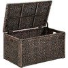 eHemco Heavy-duty Water Hyacinth Wicker Storage Trunk with Metal Frame,