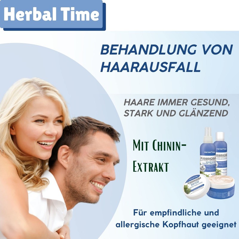 Herbal Time Chinin Haarwasser | Anti-Haarausfall Behandlung | Kraftvolles und