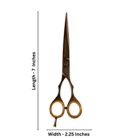 Hairdressing Barber Hair Cutting Scissor for Professional Barbers Stainless Steel Cutting Shears - for Salon Barber Accessories, Men, Women, Children and Adult Hair Scissors (Dark-Golden-Yellow, 7)
