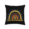 Cute Foot Reflexologist Boho Rainbow Apparel Reflexology Throw Pillow