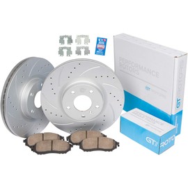 [Front Kit] Geomet Series High Performance Brake Disc Rotors & Ceramic Pads for Honda Civic Si 2006-2011 Acura RSX Type-S 2002-2006