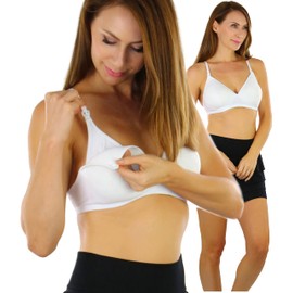 ToBeInStyle Bralettes de lactancia sin costuras para mujer, Individual: Classic Basics - Blanco, 42D