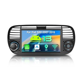 4 Core+64G Android 13 Car Stereo for Fiat 500 2007-2015, Wireless Carplay Android Auto, 7 Inch Touch Screen Radio Support GPS, WiFi, Bluetooth, SWC, Backup Camera