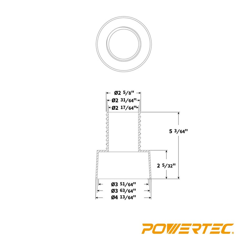 POWERTEC 70171 Threaded Quick Coupler, 4 x 2-1/2", Black