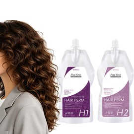 PureStyle Professional Hot Perm Kit for Healthy Hair (1-4) - with Keratin & Amino Acids, Salon-Quality Long-Lasting Curls, Ammonia-free Gentle Heat-Activated Perm Cream for All Hair Types