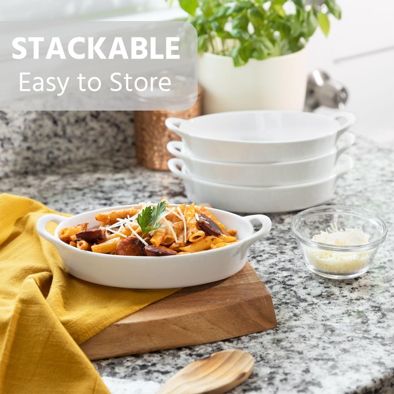 Oval Au Gratin Baking Dishes for Oven Safe and Microwave