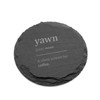 'Yawn: A Silent Scream for Coffee' Engraved Slate Coaster -
