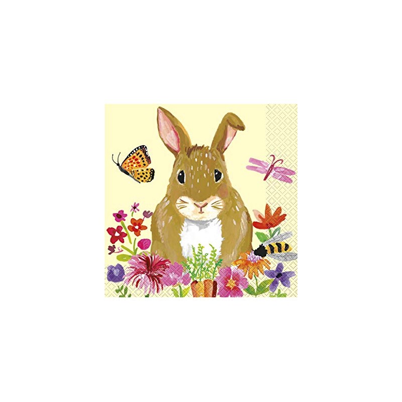 Floral Easter Bunny Luncheon Napkins 10", 16 Ct.