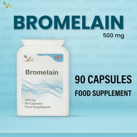 Ved Bromelain Capsule High Strength 3000 GDU/g 500mg per Capsule, Naturally Derived from Pineapple, Vegan Capsule, 90 Capsule (3 Months Supply)