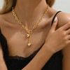 Chunky Gold Necklaces for Women Big Heart Necklaces Silver Heart