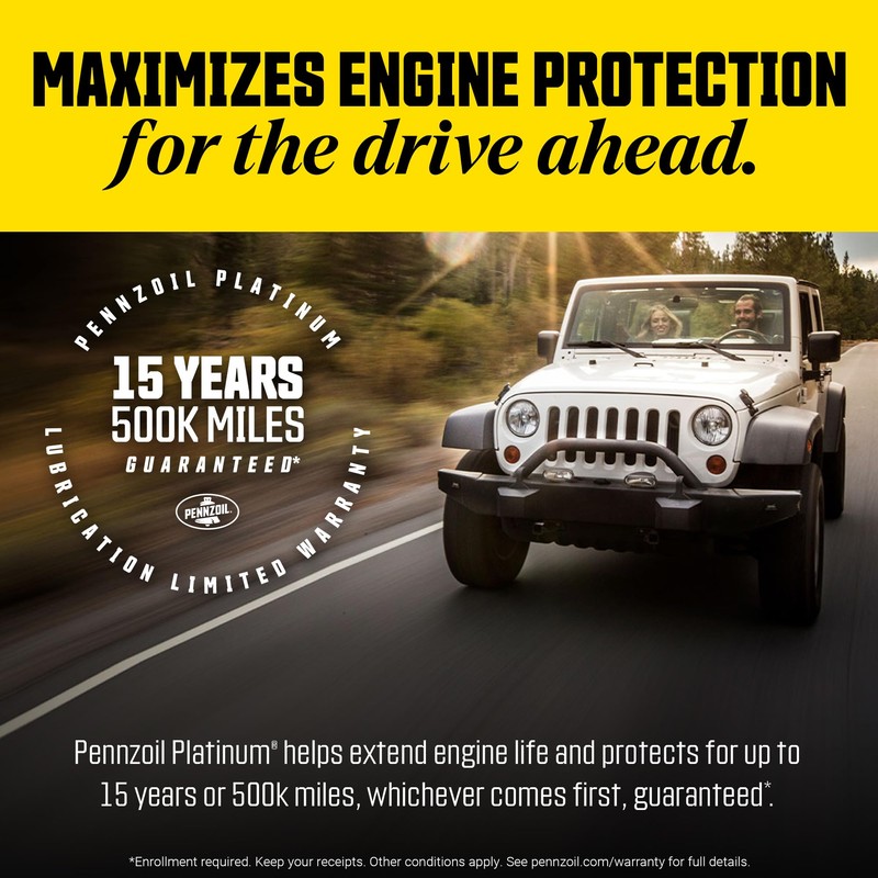 Pennzoil Platinum Full Synthetic 5W-20 Motor Oil, 1 Quart