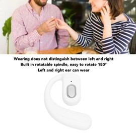 Wisoqu Single Ear Open Ear Headphones, Bluetooth 5.4 Over Ear Earbuds with Earhooks Built in Noise Cancelling Mic, Left Right Switching for Running, Cycling Workouts (White)